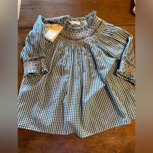 Doen Hester Top Josephine Plaid Blue xsmall NWT